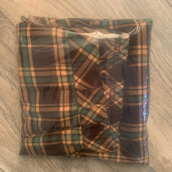 NWT JOAN RIVERS PULL ON PLAID ANKLE PANTS BROWN/GOLD 2 - Picture 5 of 5